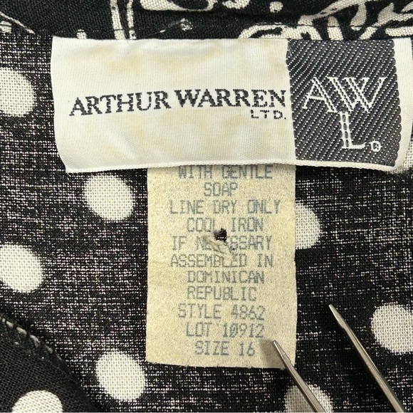 Vintage Womens Polka Dot Blouse Size L Long Sleeve Button Up Twee Classic 90s‎ - Picture 11 of 12